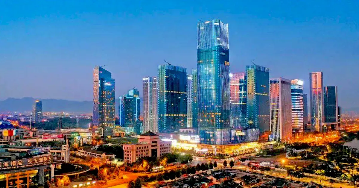 Skyline de Yiwu, China